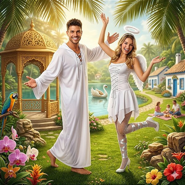 Fantasias Casal Anjos - SOMENTE ALUGUEL