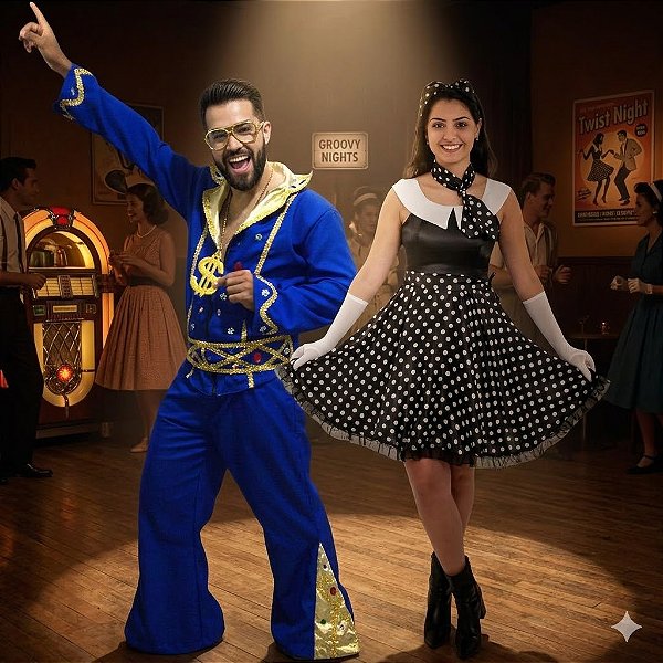 Fantasias Casal Anos 60 - SOMENTE ALUGUEL