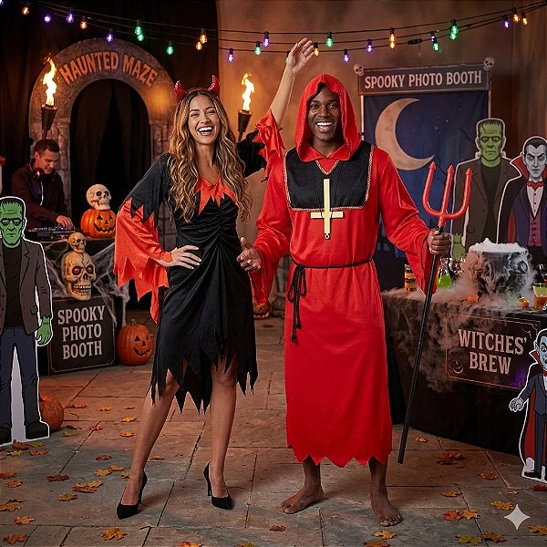 Fantasias Casal Anticristo Adulto - SOMENTE ALUGUEL