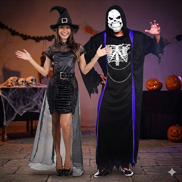 Fantasias Casal Bruxa e Carrasco - SOMENTE ALUGUEL