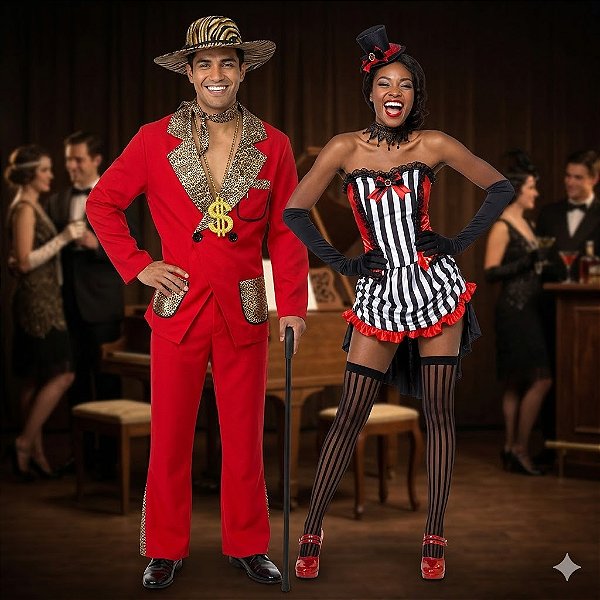 Fantasias Casal Cabaré - SOMENTE ALUGUEL