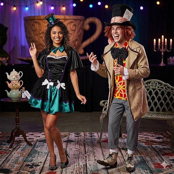 Fantasias Casal Chapeleiros Adulto - SOMENTE ALUGUEL