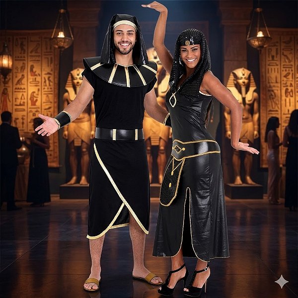 Fantasias Casal Egípcio Adulto - SOMENTE ALUGUEL