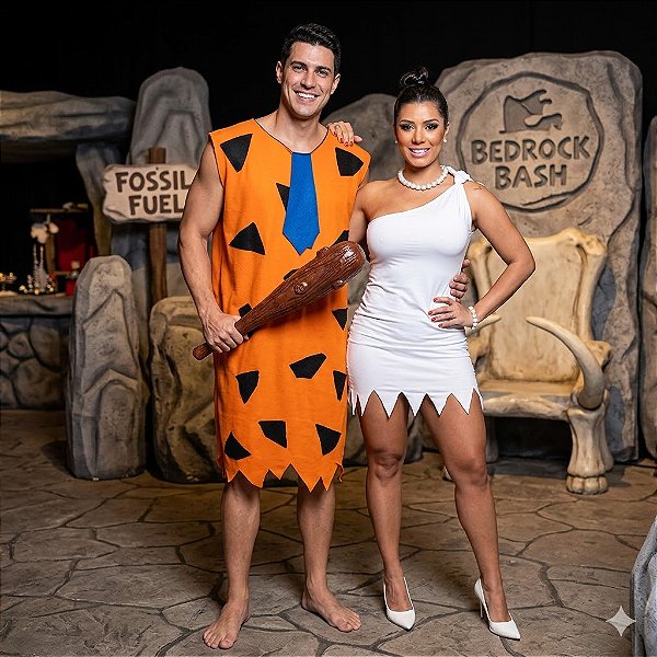 Fantasias Casal Flintstones Adulto - SOMENTE ALUGUEL