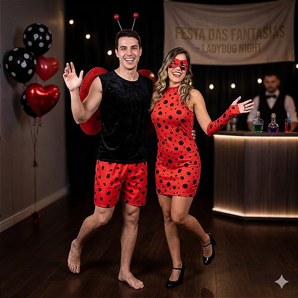 Fantasias Casal Joaninha Adulto - SOMENTE ALUGUEL