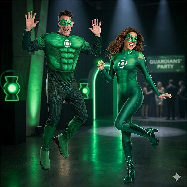 Fantasias Casal Lanterna Verde Adulto - SOMENTE ALUGUEL