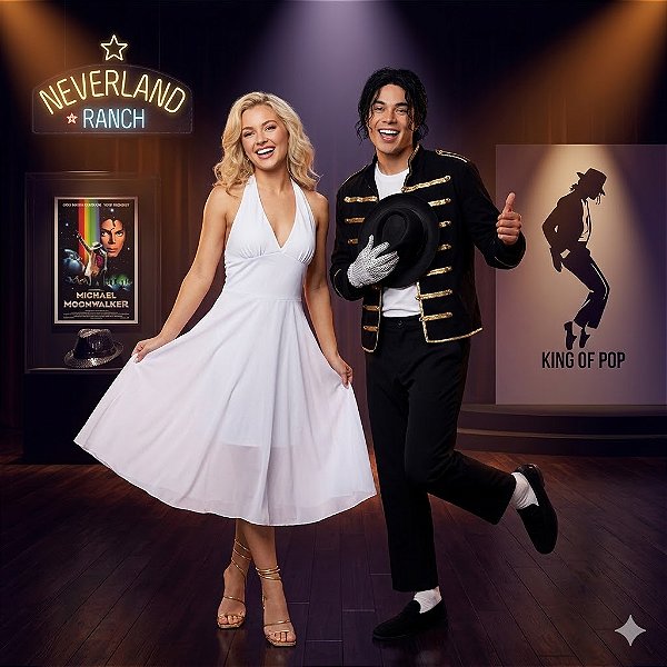 Fantasias Casal Marilyn e Michael Adulto - SOMENTE ALUGUEL