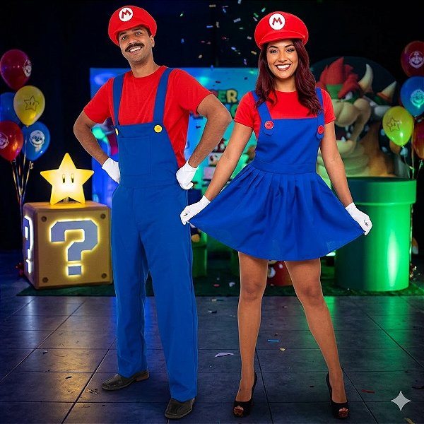 Fantasias Casal Mário Adulto - SOMENTE ALUGUEL