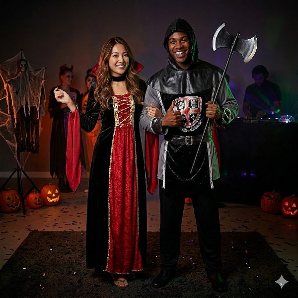 Fantasias Casal Medieval Inverno - SOMENTE ALUGUEL