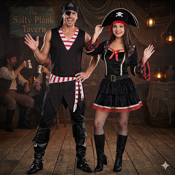 Fantasias Casal Pirata Adulto - SOMENTE ALUGUEL