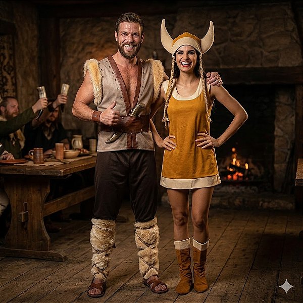 Fantasias Casal Vicking - SOMENTE ALUGUEL