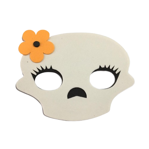 Máscara Caveira Metade Flor EVA