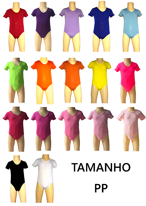 Body Manga Curta Leg PP - Diversas Cores