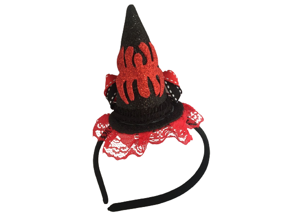 Tiara Chapéu Bruxinha c/ Renda