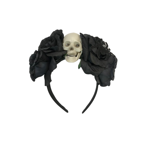 Tiara Caveira Folha Negra