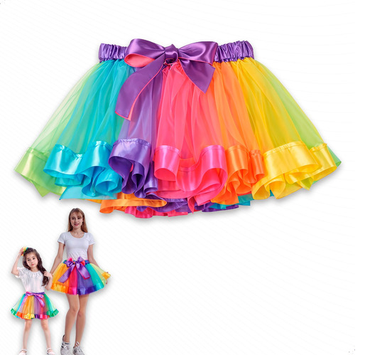 Saia Tule Colorida Fitas 30 Cm