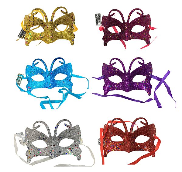 Máscara Borboleta Glitter Infantil A03