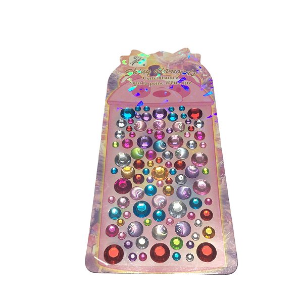 Strass Facial Médio Círculos Colorido