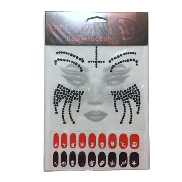 Cartela Strass e Unha Halloween