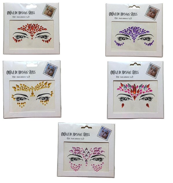 Cartela de Adesivos Strass