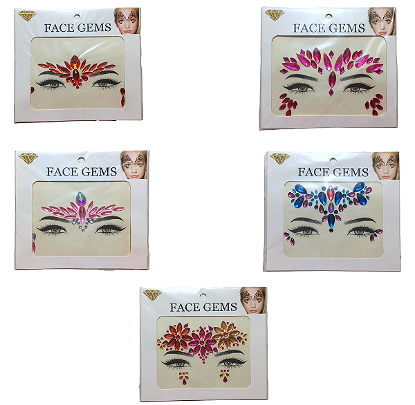 Cartela Strass Pedras Face Gems