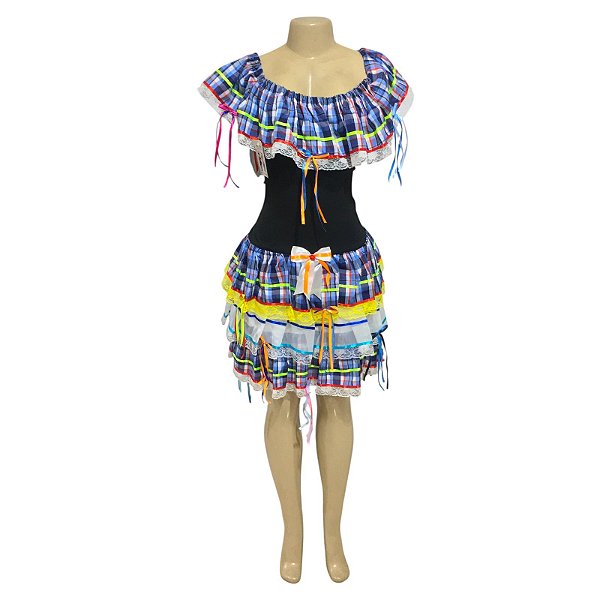 Vestido Junino Kamile Xadrez