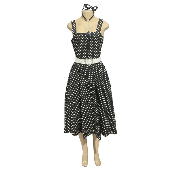 Anos 60 Preto e Branco com Alças - SOMENTE ALUGUEL