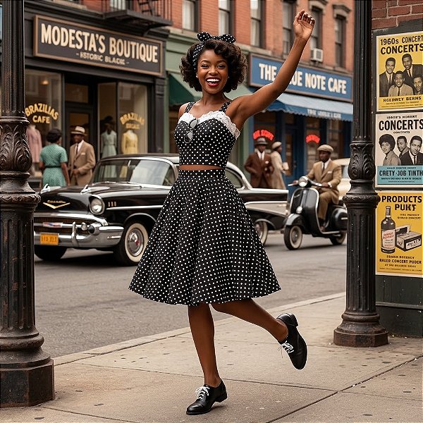 Fantasia Feminina Anos 60 Blusinha Faixa Conjunto com Alças Adulto - SOMENTE ALUGUEL