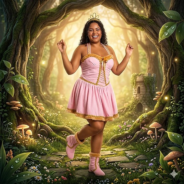 Fantasia Bela Adormecida Veludo Plus Adulto - SOMENTE ALUGUEL