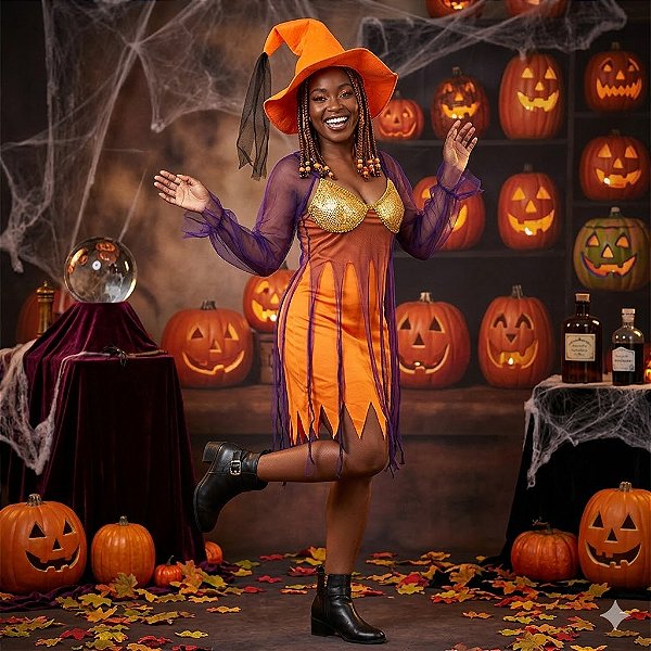 Fantasia Bruxa Fogosa Adulto - SOMENTE ALUGUEL