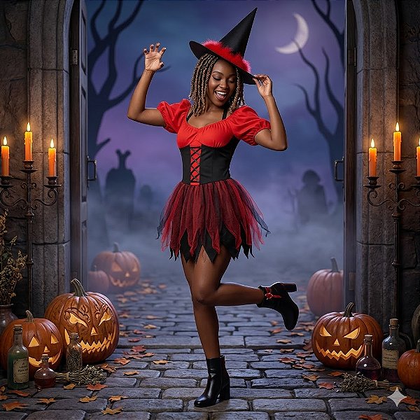 Fantasia Bruxa Juvenil - SOMENTE ALUGUEL