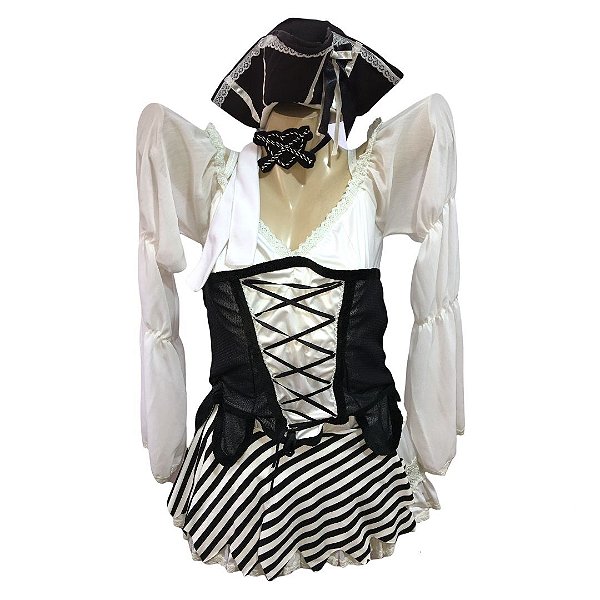 Pirata Branca Luxo Feminina - SOMENTE ALUGUEL