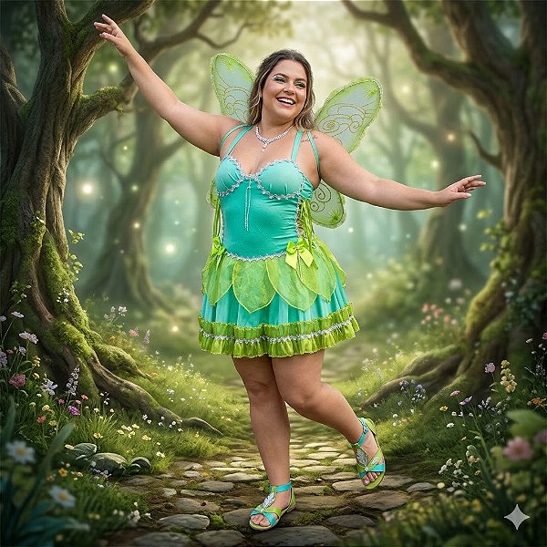 Fantasia Sininho Bolero Plus Adulto - SOMENTE ALUGUEL