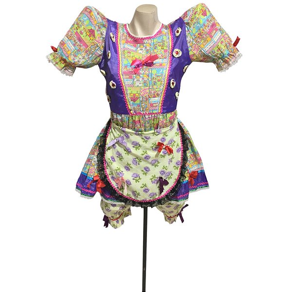 Vestido Junino Quadrinhos - SOMENTE ALUGUEL