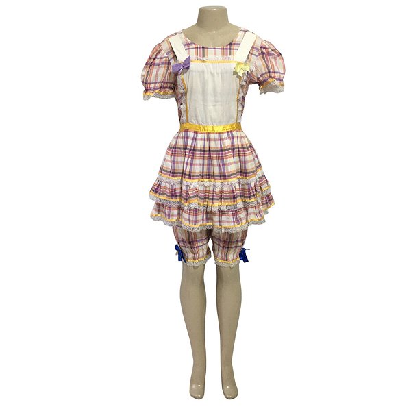Vestido Junino Xadrezinho com Avental - SOMENTE ALUGUEL
