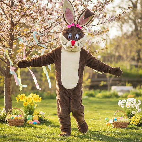Coelho Marrom Cabeção Laços