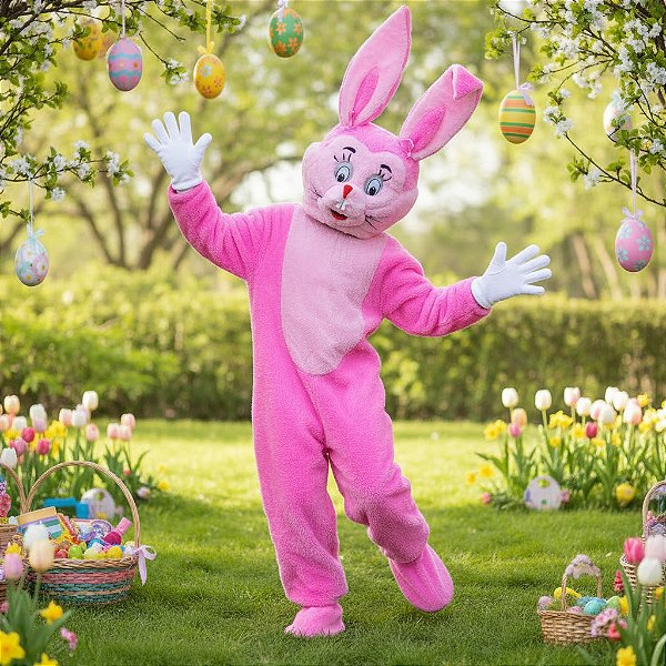 Coelho Rosa Cabeção Laços