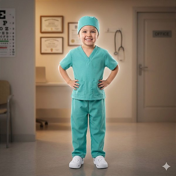 Fantasia Infantil Pijama Cirúrgico Médico