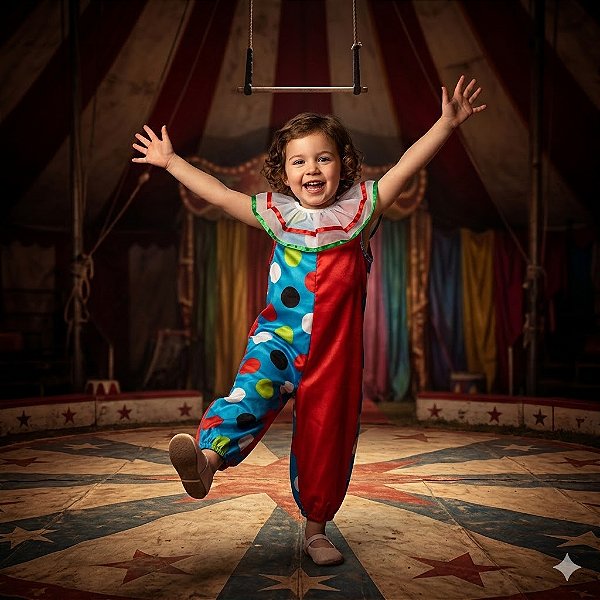 Fantasia Infantil Palhaço Macacão Color Leg