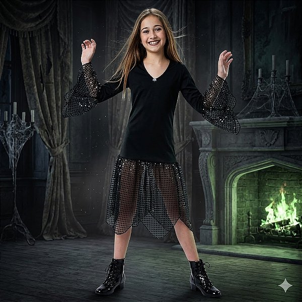 Fantasia Infantil Mortícia Leg