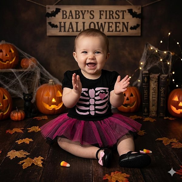 Fantasia Infantil Esqueleta Baby Leg