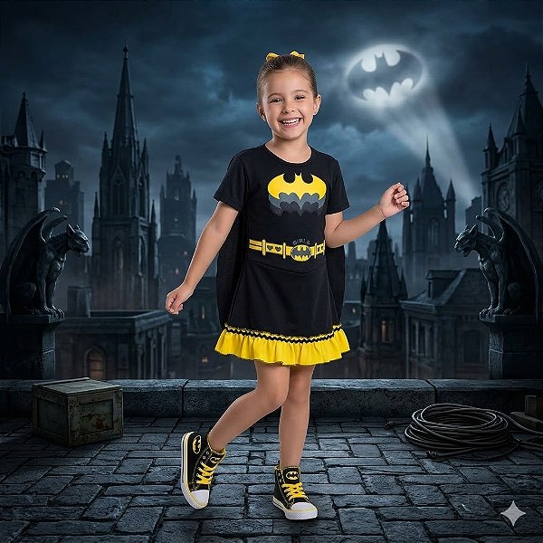 Fantasia Infantil Batgirl Estampada (4)