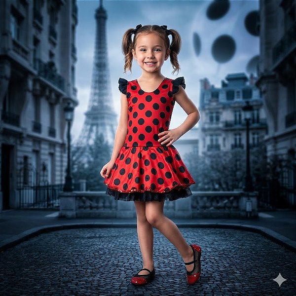 Fantasia Infantil Ladybug Vestido Luxo
