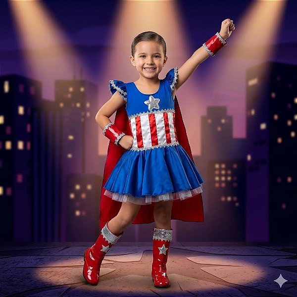 Fantasia Infantil Capitã América Colan