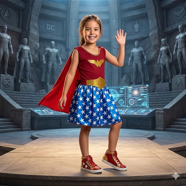 Fantasia Infantil Mulher Maravilha Vestido (2)