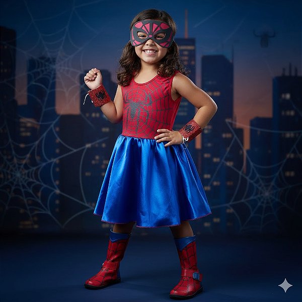 Fantasia Infantil Mulher Aranha Luxo