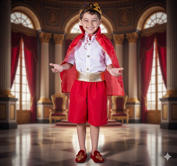 Fantasia Infantil Rei Curto Leg