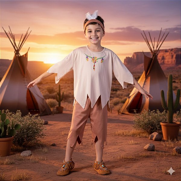 Fantasia Infantil Índio Curto Leg