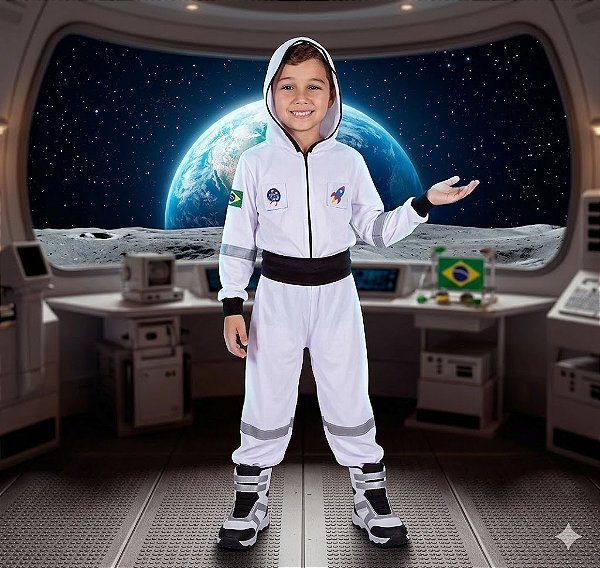 Fantasia Infantil Astronauta Comprido Leg