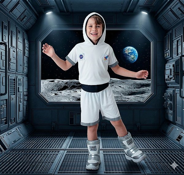 Fantasia Infantil Astronauta Curto Leg
